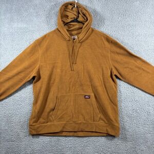 Dickies Mens XL Sherpa Fleece Hoodie Brown Faux Fur Pullover Sweatshirt RN123187